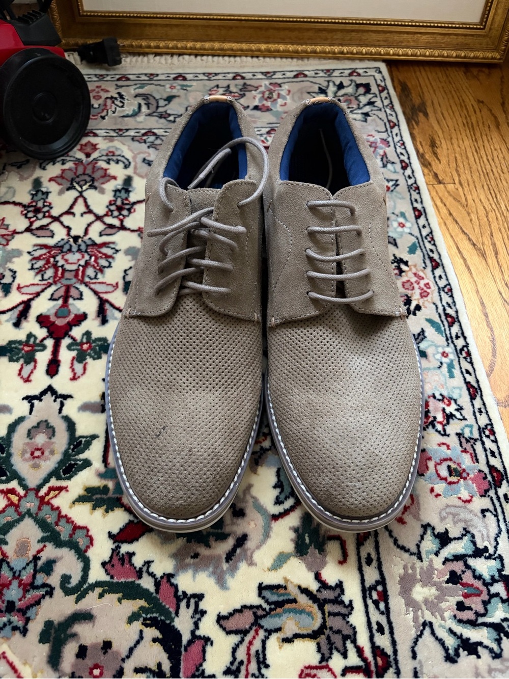 Steve Madden Men's Taupe Suede Lace-Up Dress Shoes